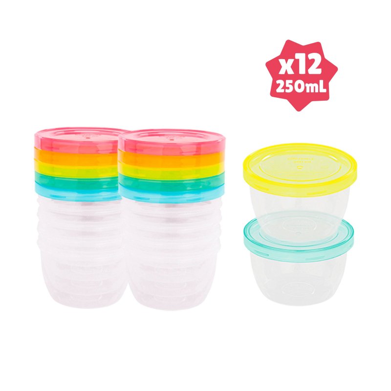 Produkt - Misky s víčky MAXI FUN COLORS 250ml sada 12ks