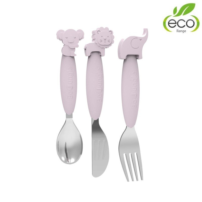 Produkt - Příbor silikon + nerez Pink (POŠKOZENÝ OBAL)