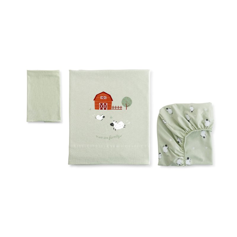 Produkt - 3-dílná bavlněná sada do postýlky 60x120cm Funny Farm
