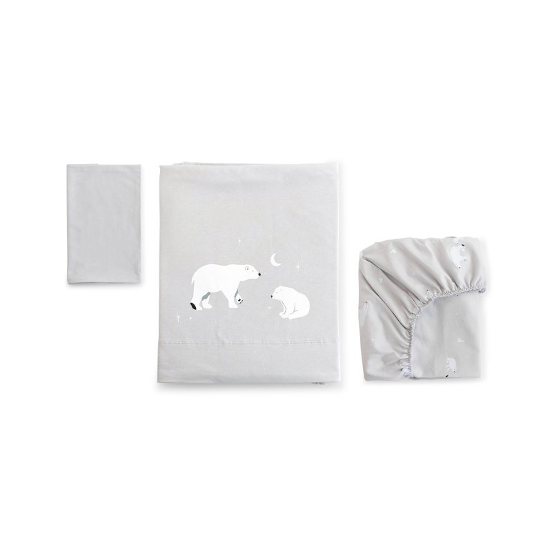 Produkt - 3-dílná bavlněná sada do kolébky 80x50cm Polaris Grey
